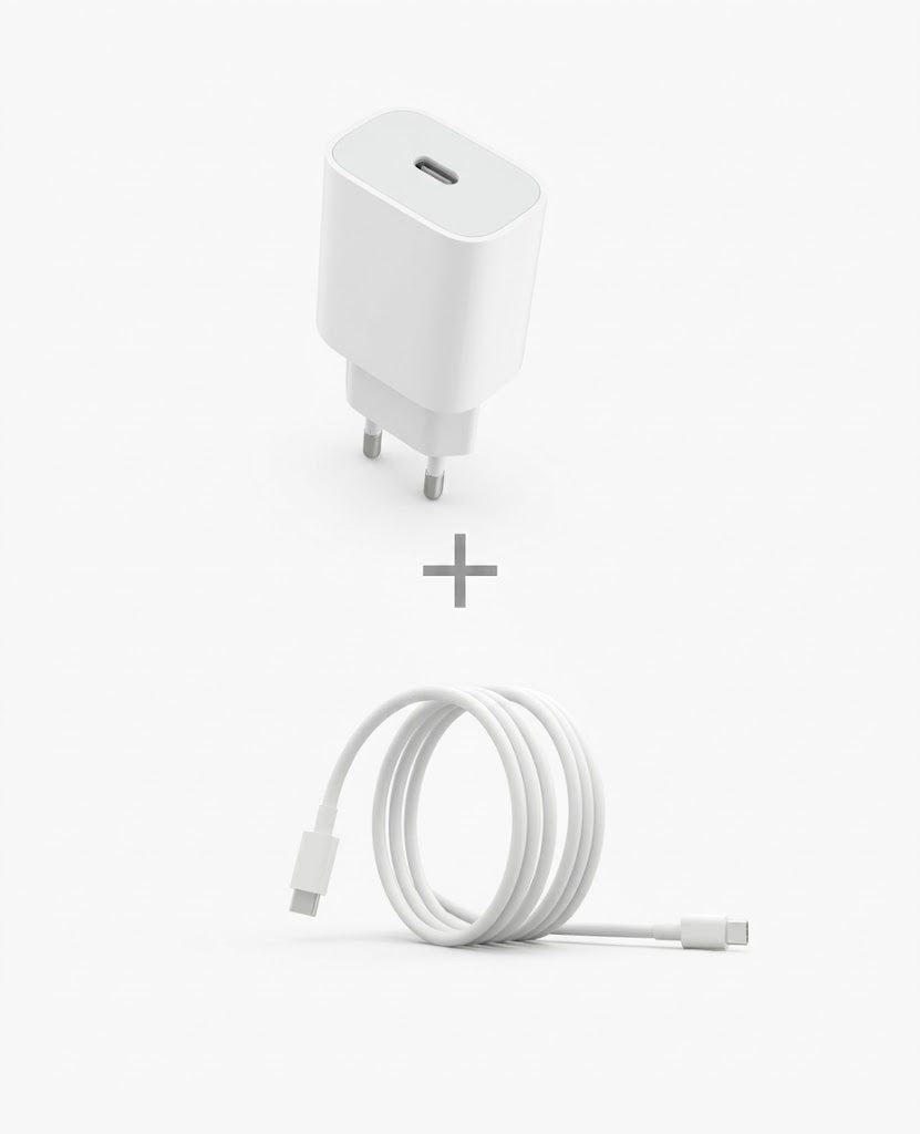 Pack Carga Rápida Essential (Carregador 20W + Cabo USB-C)